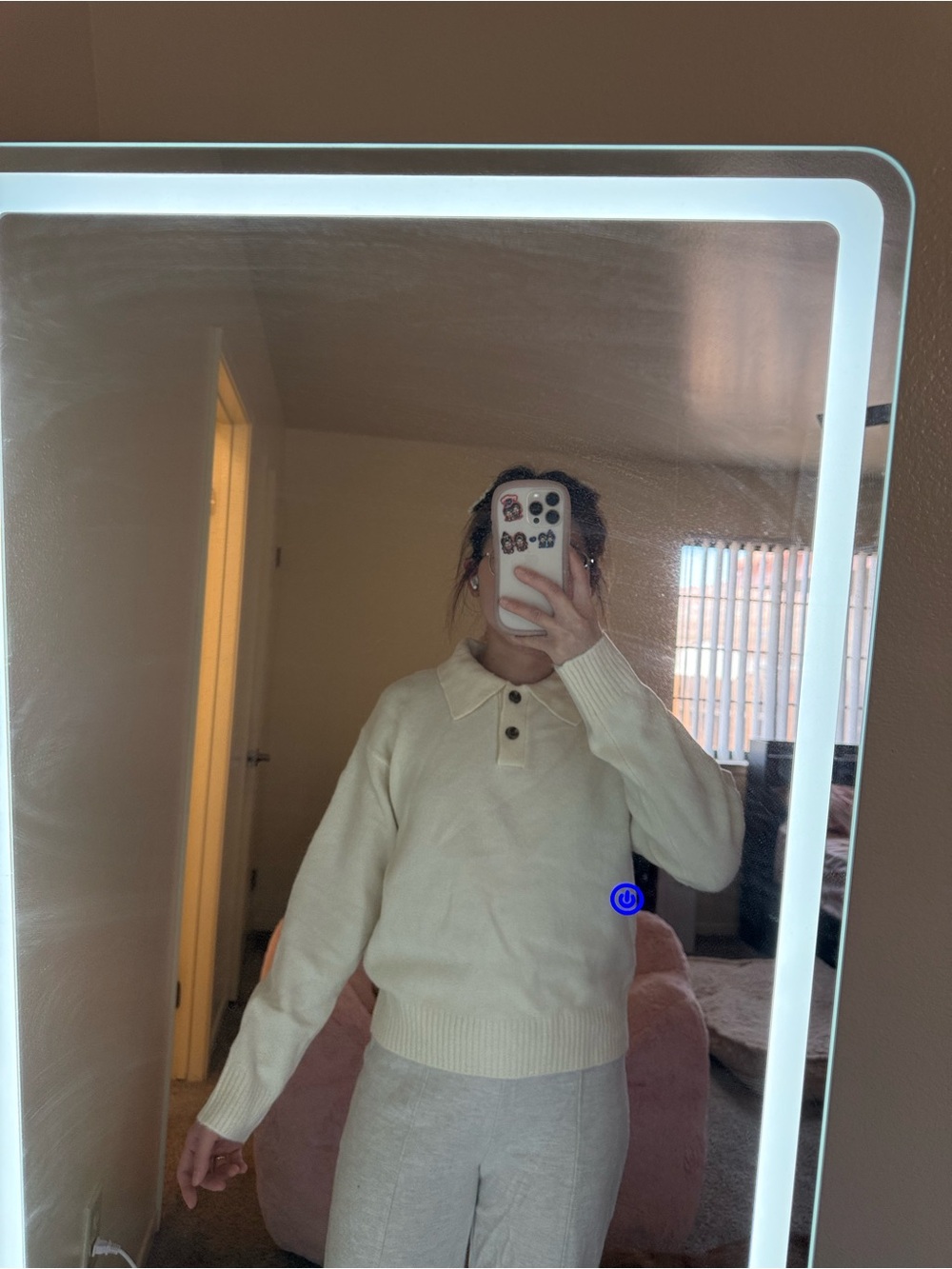 GU Cream Collared Knit Pullover Sweater